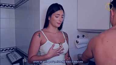 big ass roommate rides a dick